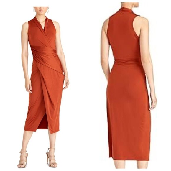 Rachel Rachel Roy Bret Gathered Jersey Sheath Xtra Large in SIENNA - Picture 1 of 9